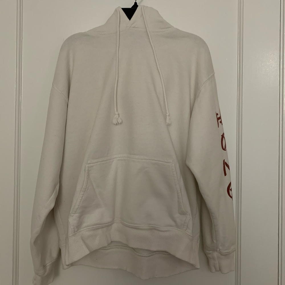 - white graphic hoodie